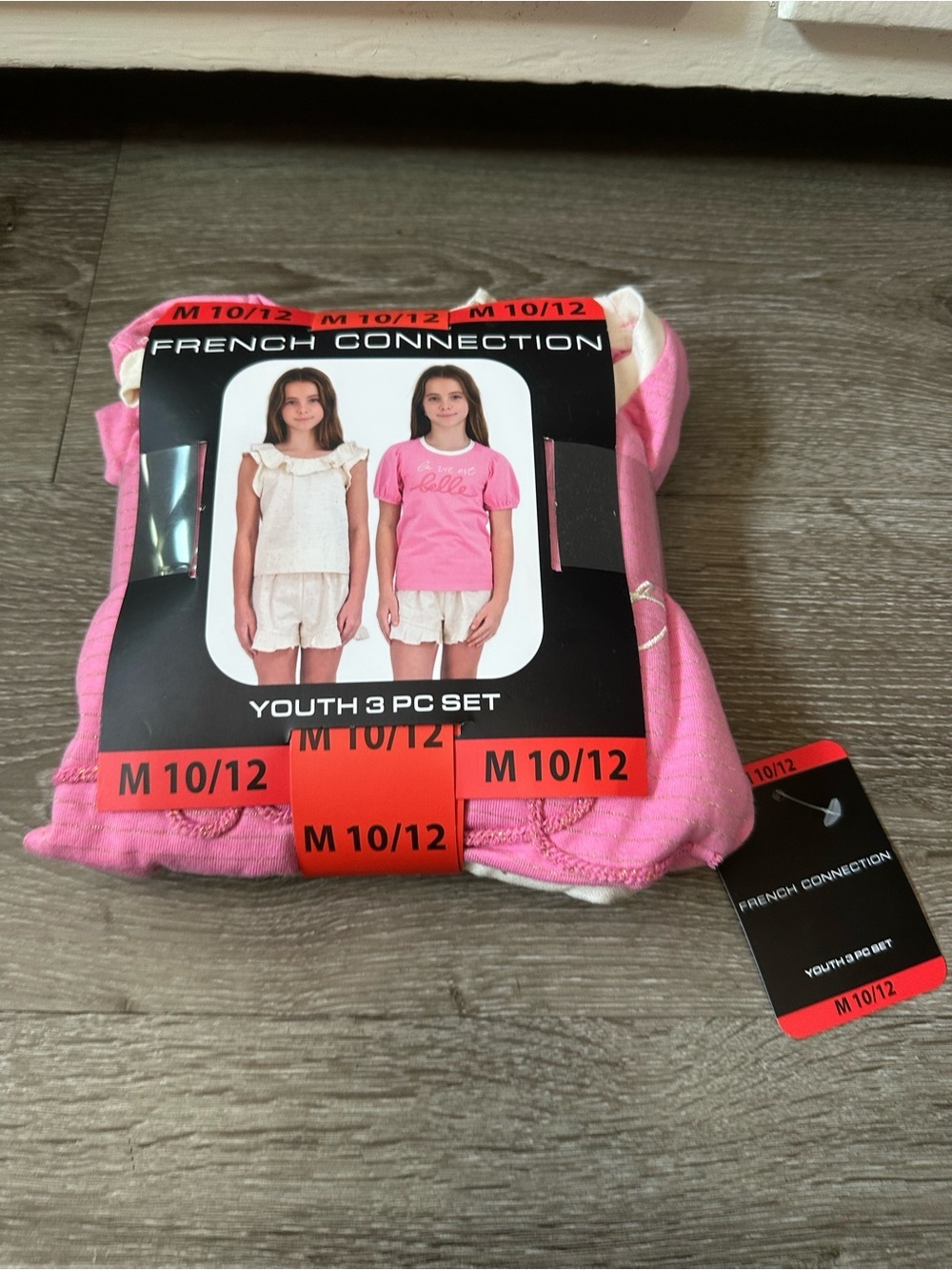 French Connection Girls 3-Piece Set in Pink and Cream